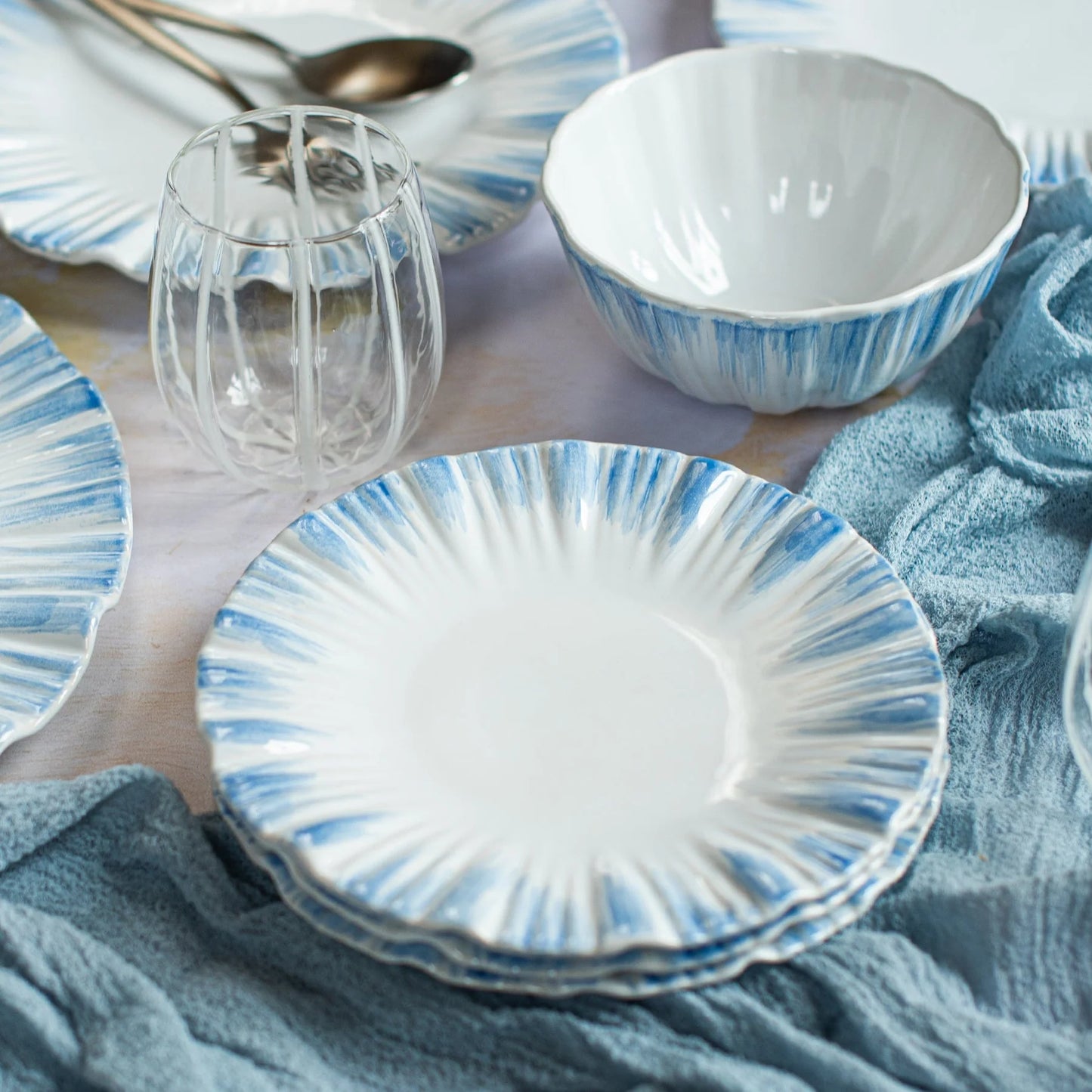 Bari Blue and White Salad Plate